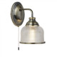 Textured Glass Shade Wall Light With Antique Brass Metalwork E27 60W Textured Glass Shade Wall Light With Antique Brass Metalwork E27 60W